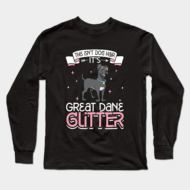 Great Dane glitter Long Sleeve T-Shirt by Modern Medieval Design